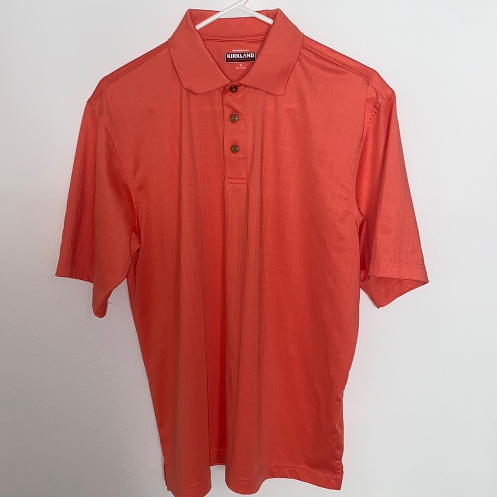 ☮️ 2/$15 ☮️ Kirkland orange Polo shirt, M